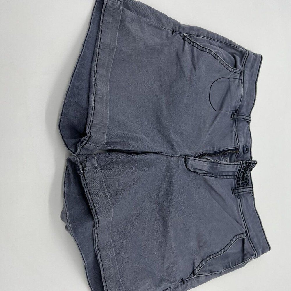 Anthropologie Womens Shorts Size 27 Blue Knit Washed Stretch Mid Relaxed Chino